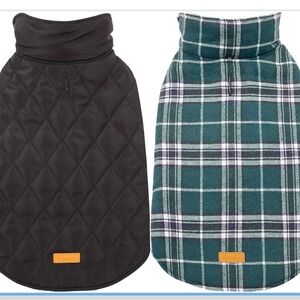 2XL Reversible Quilted and Plaid Dog Jacket